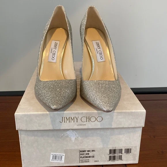 JIMMY CHOO Romy 100 プラチナアイス